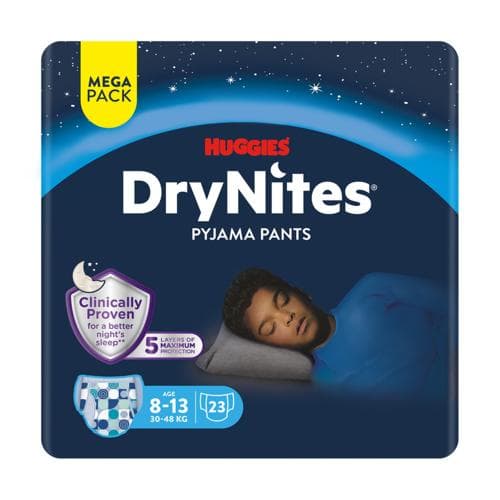 Huggies® DryNites jednorázové kalhotky na noc chlapecké L (30–34 kg)
