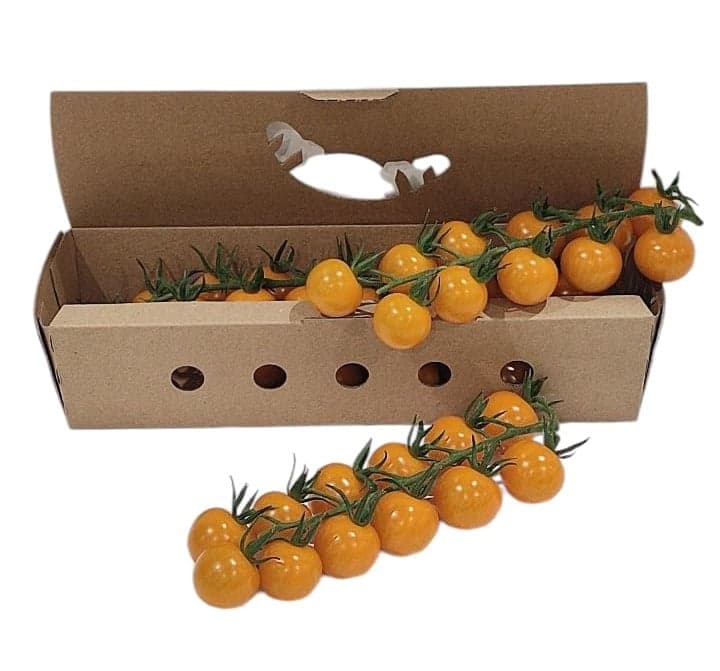 Rohlik.cz Hanácké golden cherry tomato on a twig, packaging
