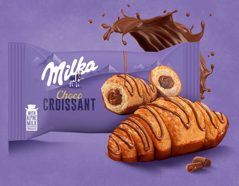 Milka Croissant s čokoládovou náplní