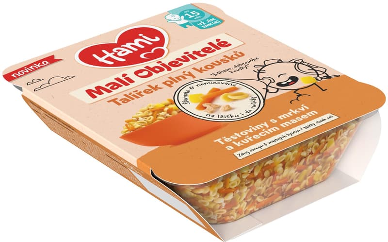 Hami Malí Objevitelé těstoviny s mrkví a kuřecím masem