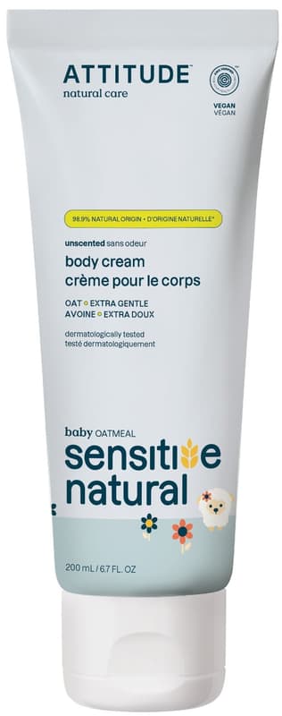 Attitude Moisturizing Soothing Baby Cream with Oats for Sensitive Skin