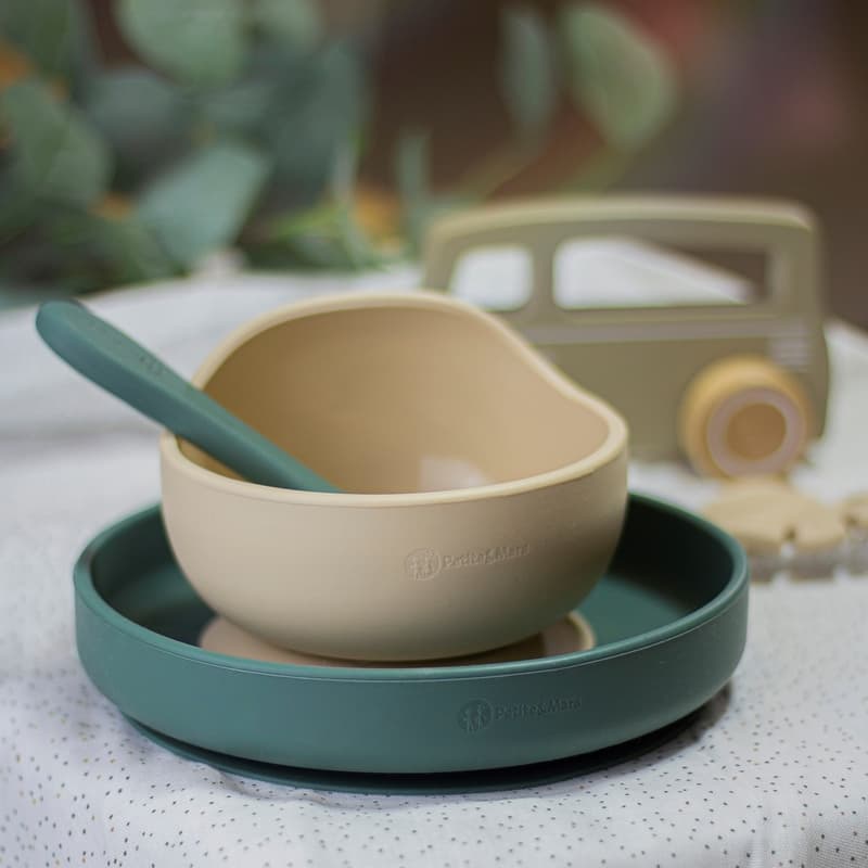 Petite & Mars Take & Match Desert Sand silicone bowl with suction cup 6m+