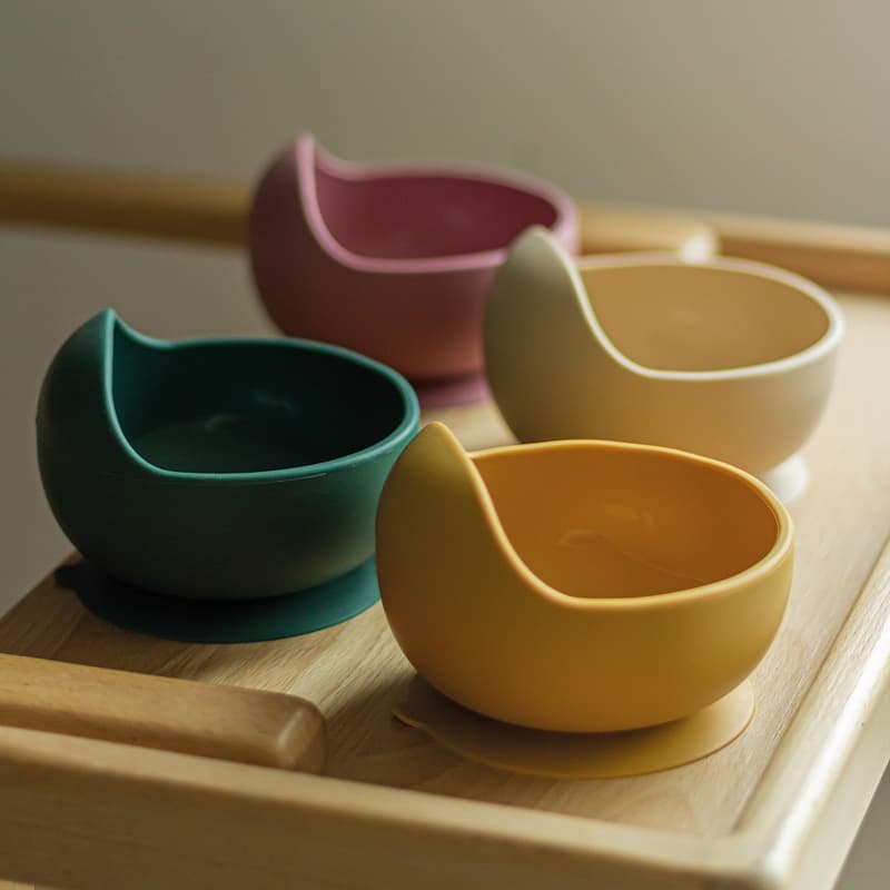 Petite & Mars Take & Match Desert Sand silicone bowl with suction cup 6m+