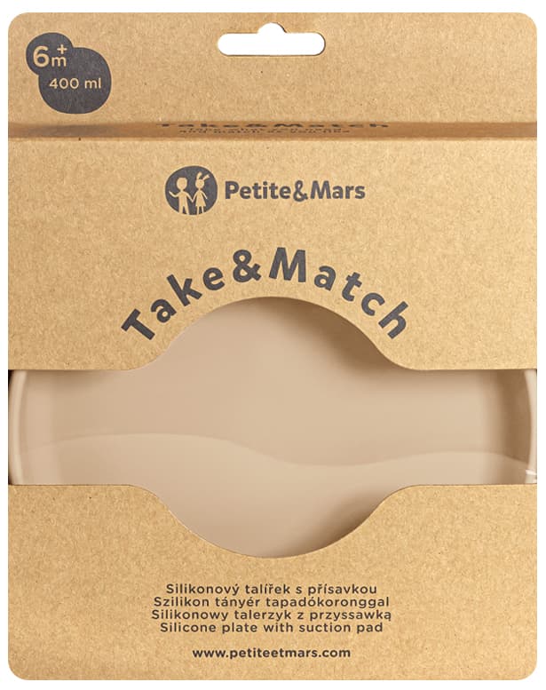 Petite & Mars Take & Match Desert Sand silikonový talíř s přísavkou