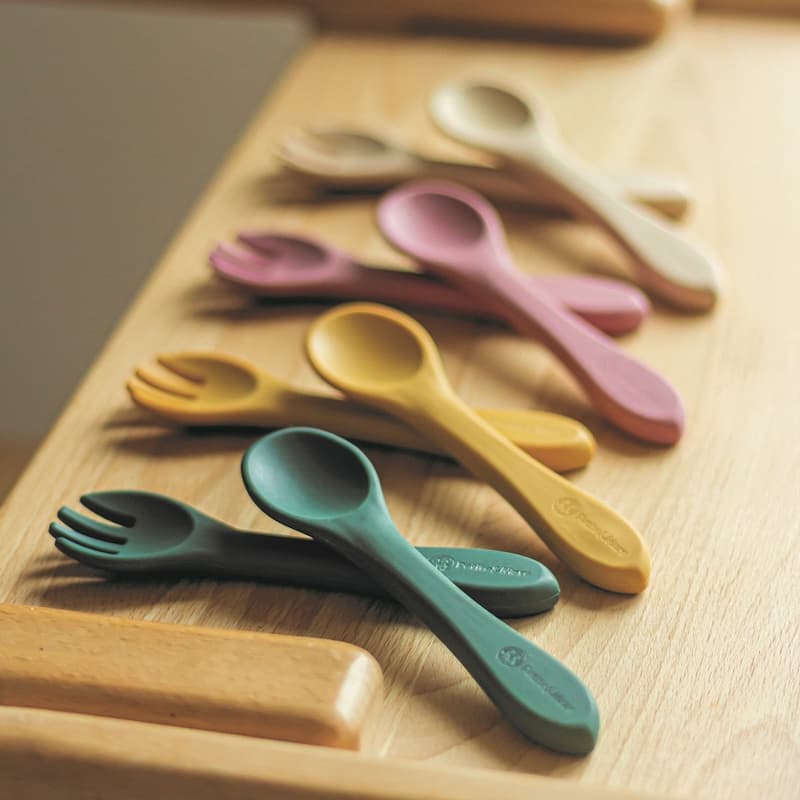 Petite & Mars Take & Match Desert Sand silicone cutlery 6m+