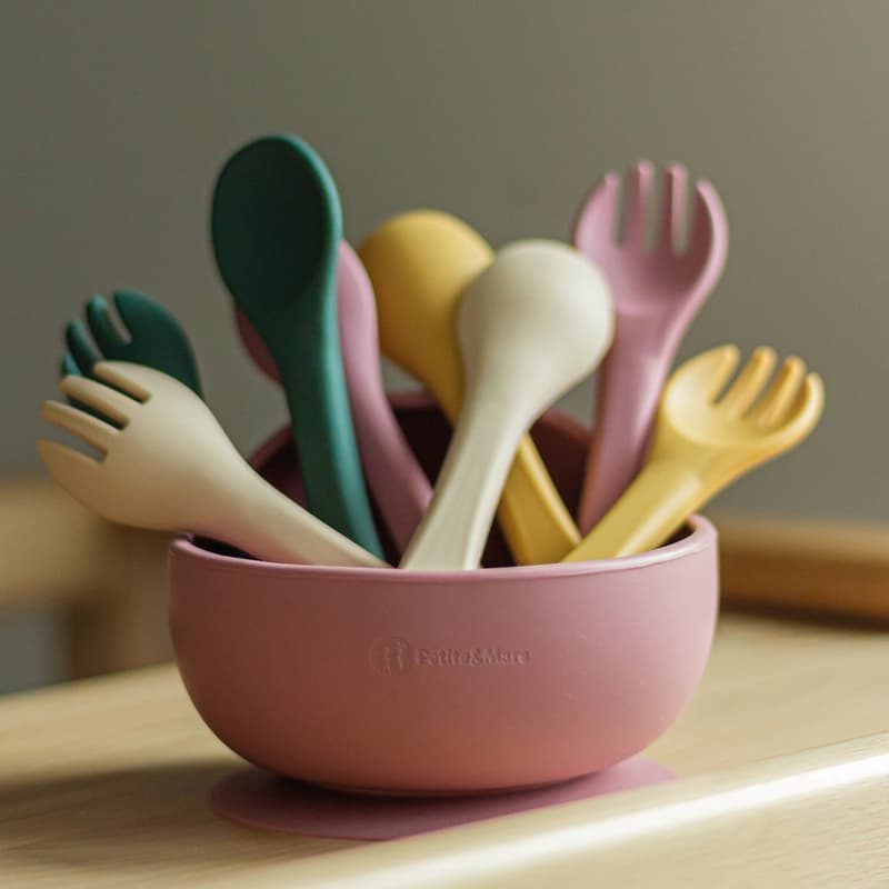 Petite & Mars Take & Match Desert Sand silicone cutlery 6m+