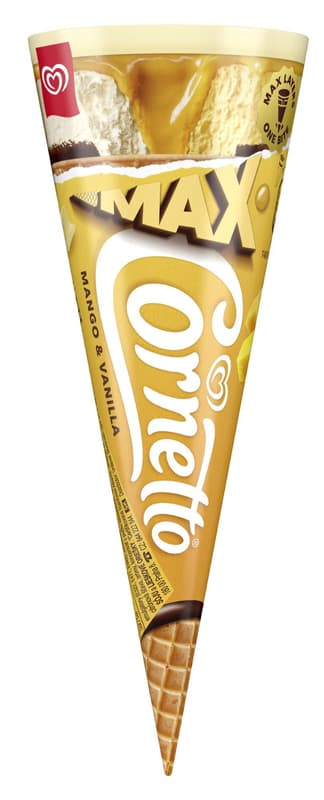 Cornetto Max mango & vanilla ice cream