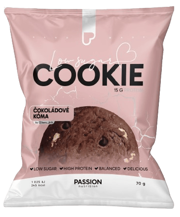 Passion Nutrition Proteinová cookie bez lepku s kakaem, čokoládou a lískovými ořechy