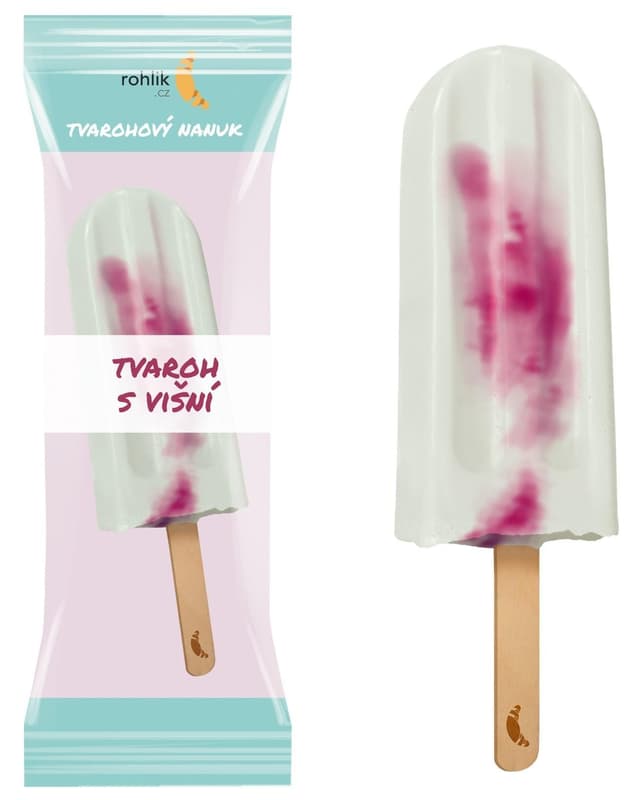 Rohlík's ice cream smooth curd with cherry