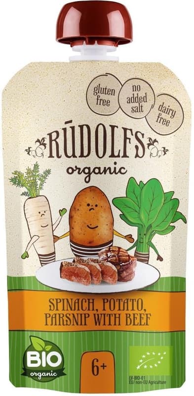Rudolfs BIO Pocket spinach, potatoes, parsnip and beef