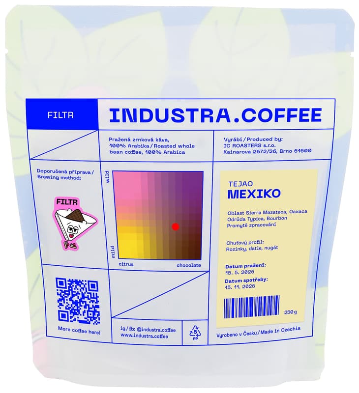 Industra.Coffee Mexiko Tejao filtr zrnková káva