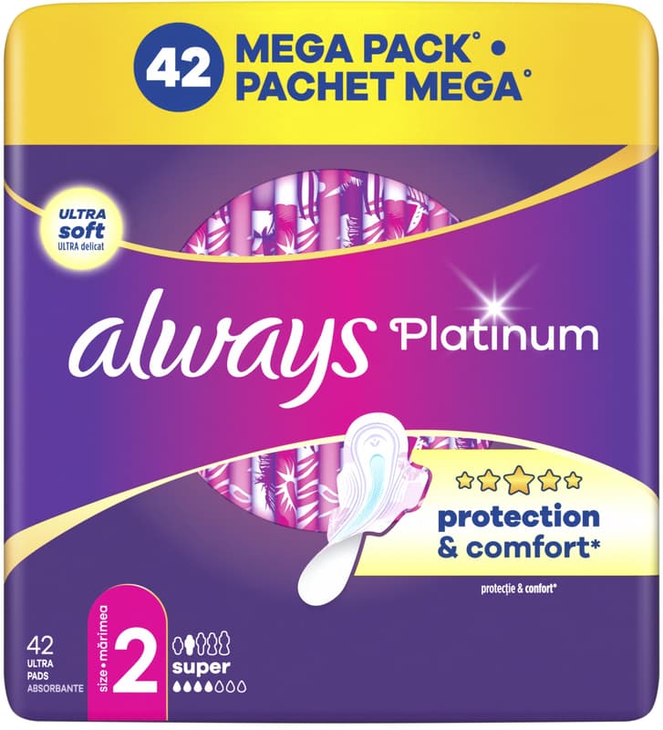 Always Platinum Super pads with wings, size 2