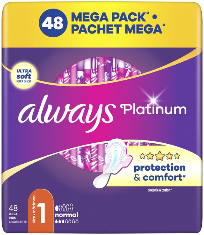 Always Platinum Normal pads with wings, size 1