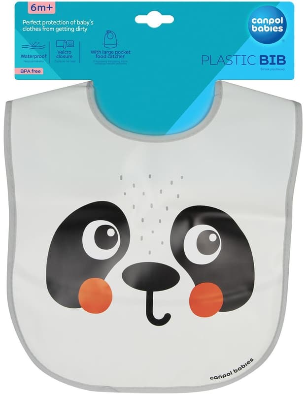 Canpol babies BabiesBoo Washable bib with pocket panda