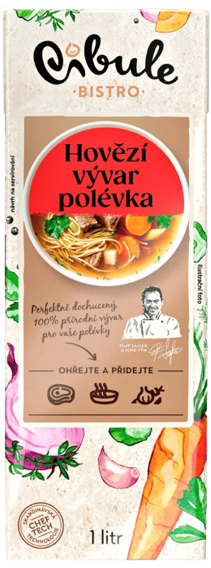 Cibule Bistro Hovězí vývar jako polévka