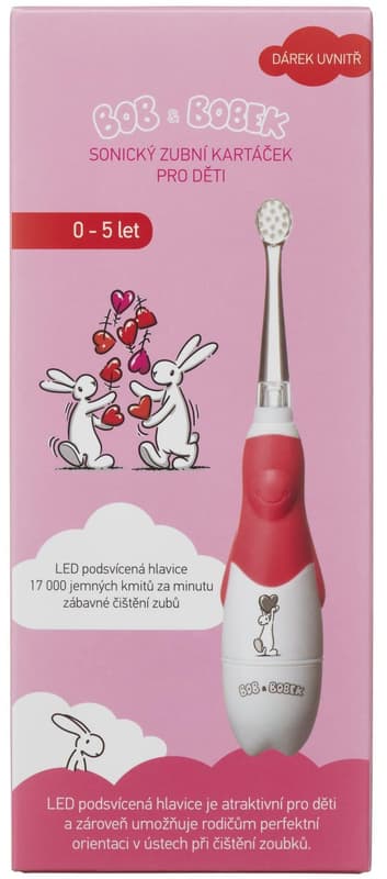 Bob a Bobek Baby Light Red elektrický kartáček 0–5 let