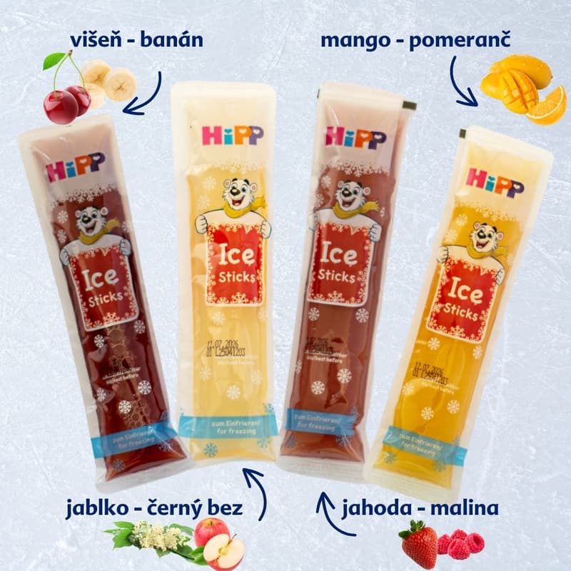 HiPP BIO Rampouchy – ovocné pyré ke zmražení 10×40 ml