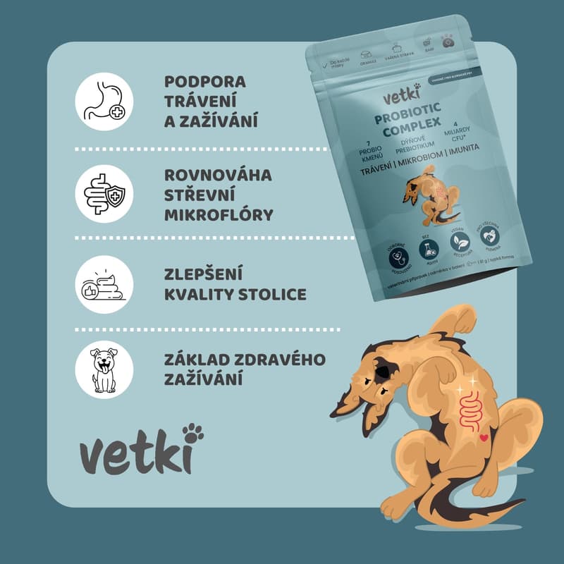 Vetki Probiotics and natural prebiotics for dogs