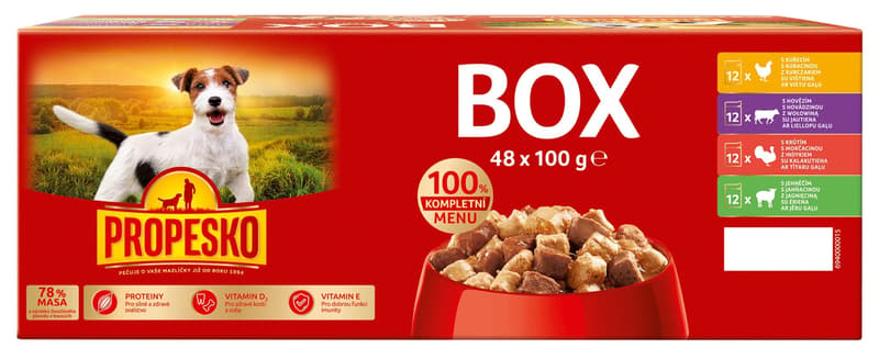 Propesko Pocket dog mix meat box 48x100g