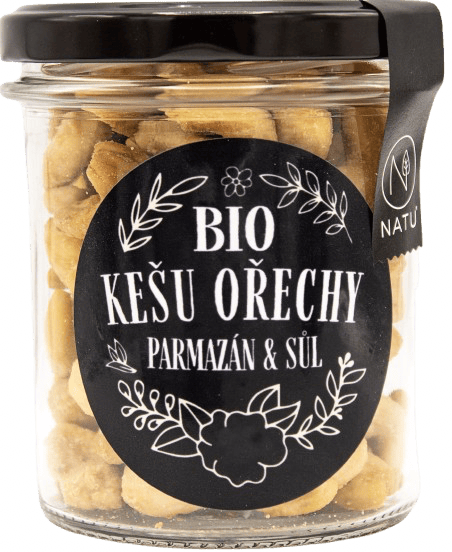 Natu BIO Kešu ořechy s parmezánem a Fleur de Sel