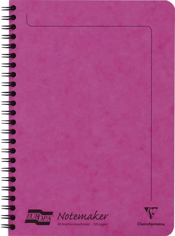 Clairefontaine Europa fuchsiový zápisník A5 linkovaný,  60 listů
