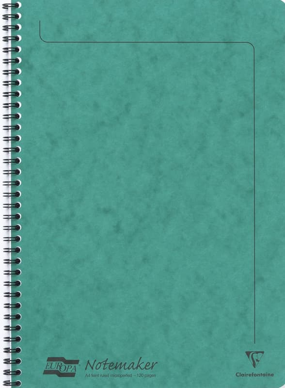 Clairefontaine Europa zelený zápisník A4 linkovaný,  60 listů
