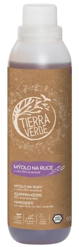 Tierra Verde Tekuté mýdlo na ruce s vůní BIO levandule, náhradní náplň