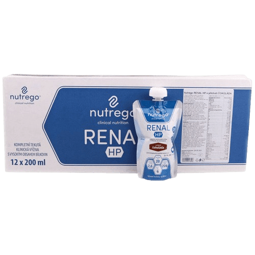 NUTREGO RENAL HP S PŘÍCHUTÍ ČOKOLÁDA perorální roztok 12X200ML