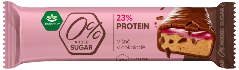 Topnatur Proteinová tyčinka s višňovou příchutí a krémem v čokoládě