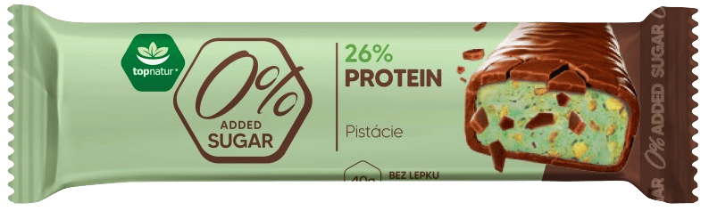 Topnatur Protein bar with pistachio flavor and chocolate cream