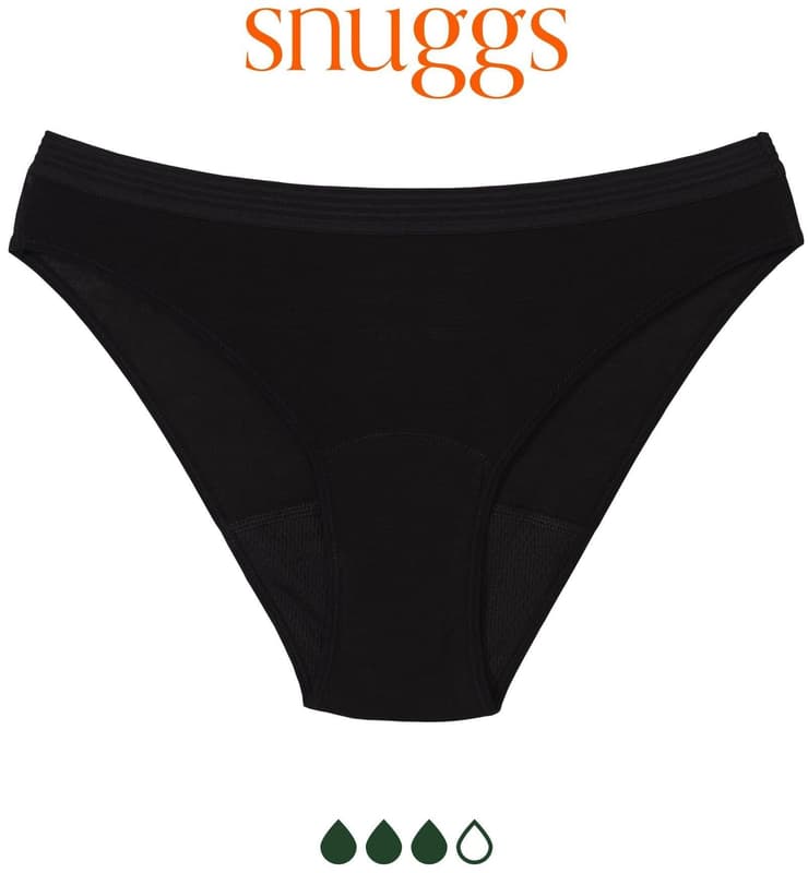 Snuggs Brief Tencel menstruační kalhotky M, černá