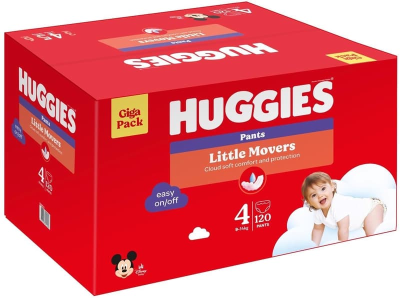 Huggies® Little Movers Pants box plenkové kalhotky 4 (9–14 kg)