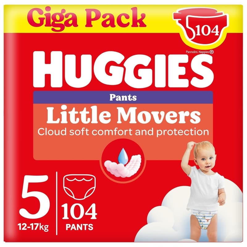 Huggies® Little Movers Pants box of 5 (12-17 kg)