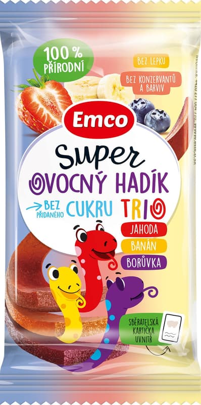 Emco Super Fruit Snake Trio Strawberry, Banana and Blueberry