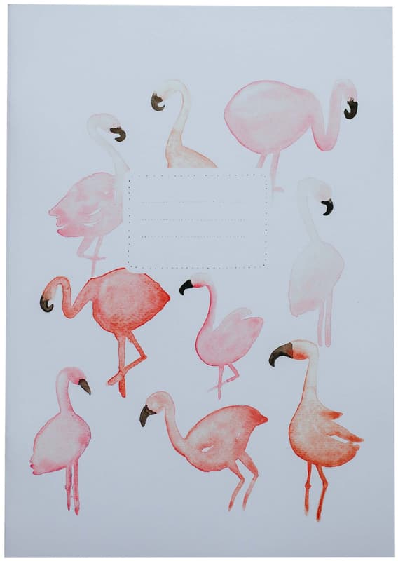 Be Nice ECO Notebook A4 lined, flamingos, No. 424