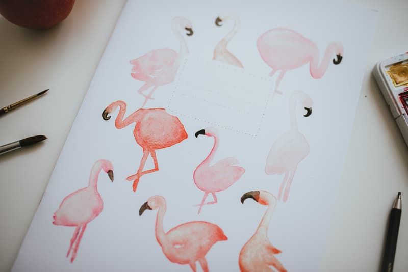 Be Nice ECO Notebook A4 lined, flamingos, No. 424