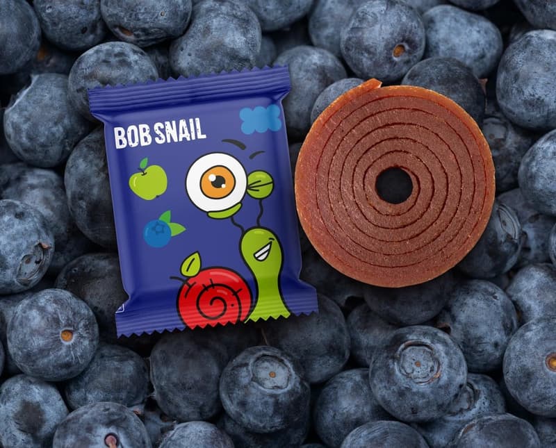 Šnek Bob Ovocné rolky jablko a borůvka