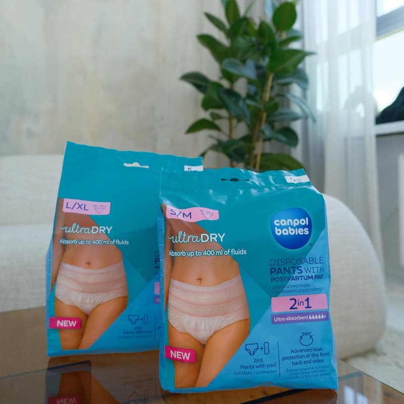 Canpol babies Disposable postpartum panties with liner L/XL 2in1