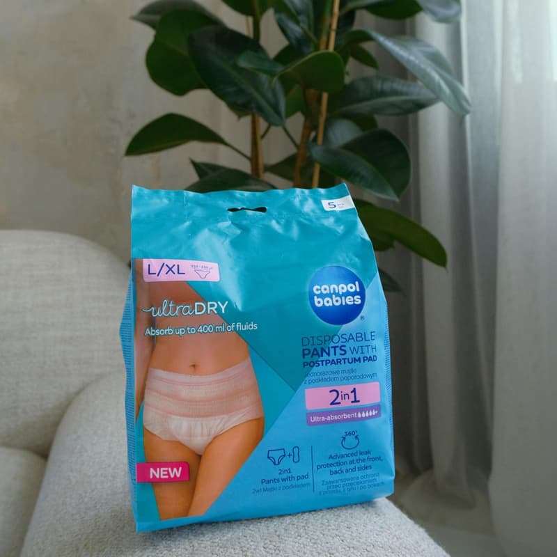 Canpol babies Disposable postpartum panties with liner L/XL 2in1