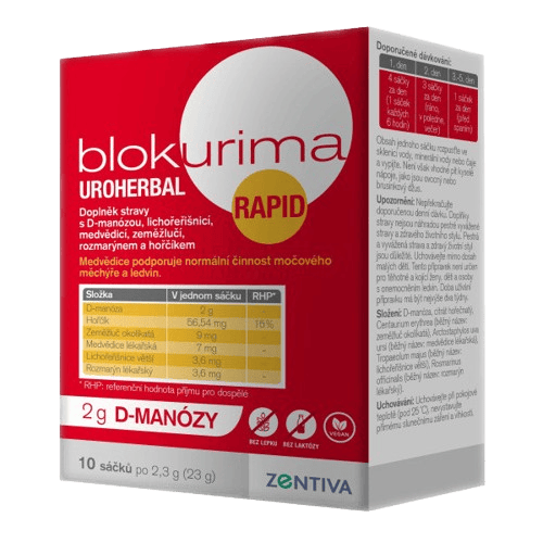 Blokurima Uroherbal Rapid 2g D-manózy sáčk.10x2.3g