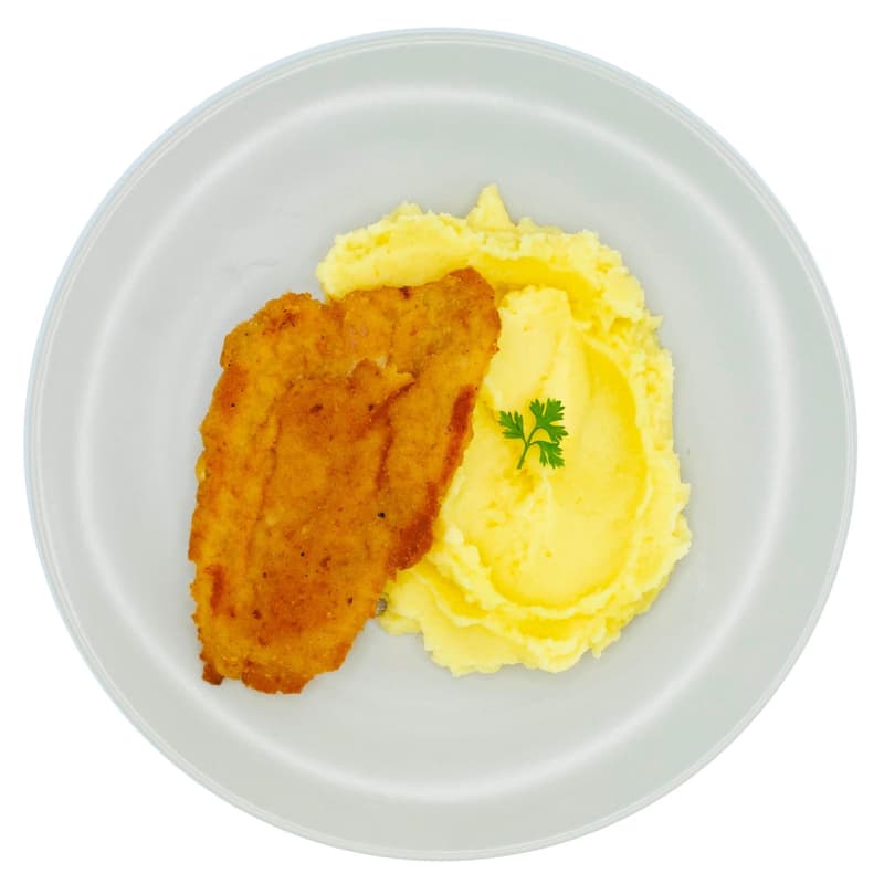 Pappudia Chicken schnitzel with mashed potatoes