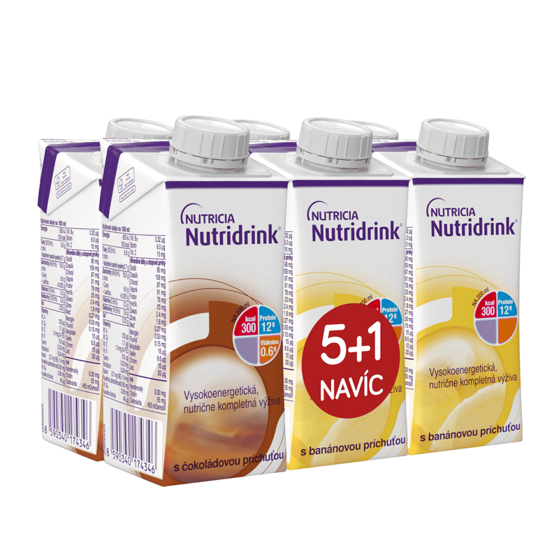 Nutridrink balíček 5+1 (čokoláda-banán) 6x200ml