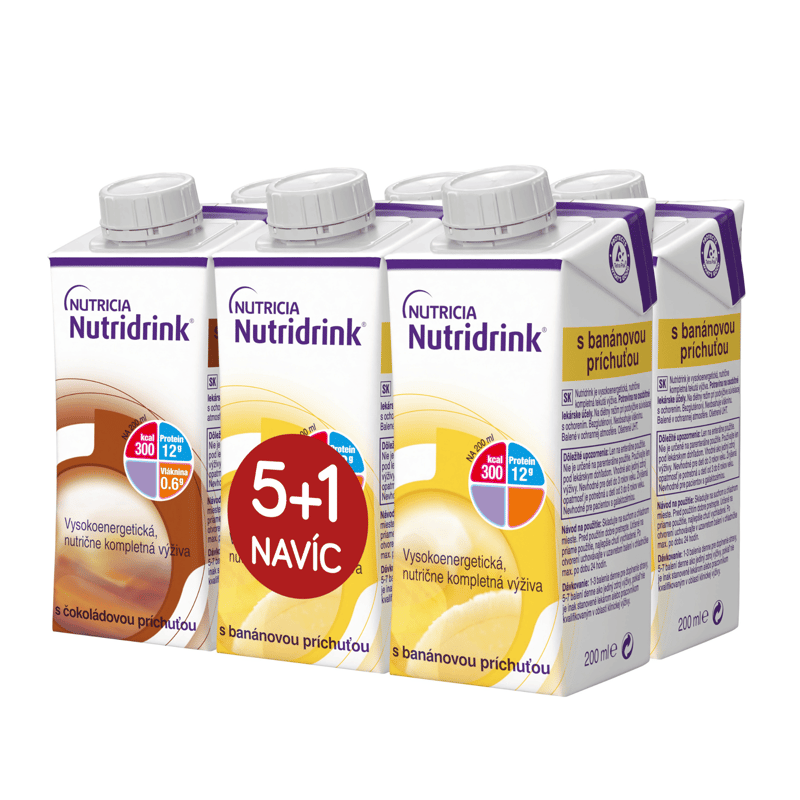 Nutridrink balíček 5+1 (čokoláda-banán) 6x200ml