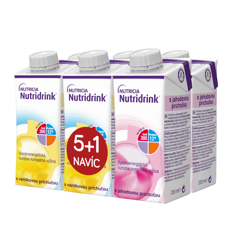 Nutridrink balíček 5+1 (vanilka-jahoda) 6x200ml