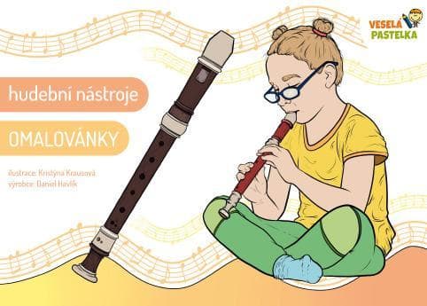 Veselá pastelka Omalovánky Hudební nástroje