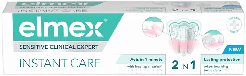 elmex Sensitive Clinical Expert Instant Care 2v1 zubní pasta
