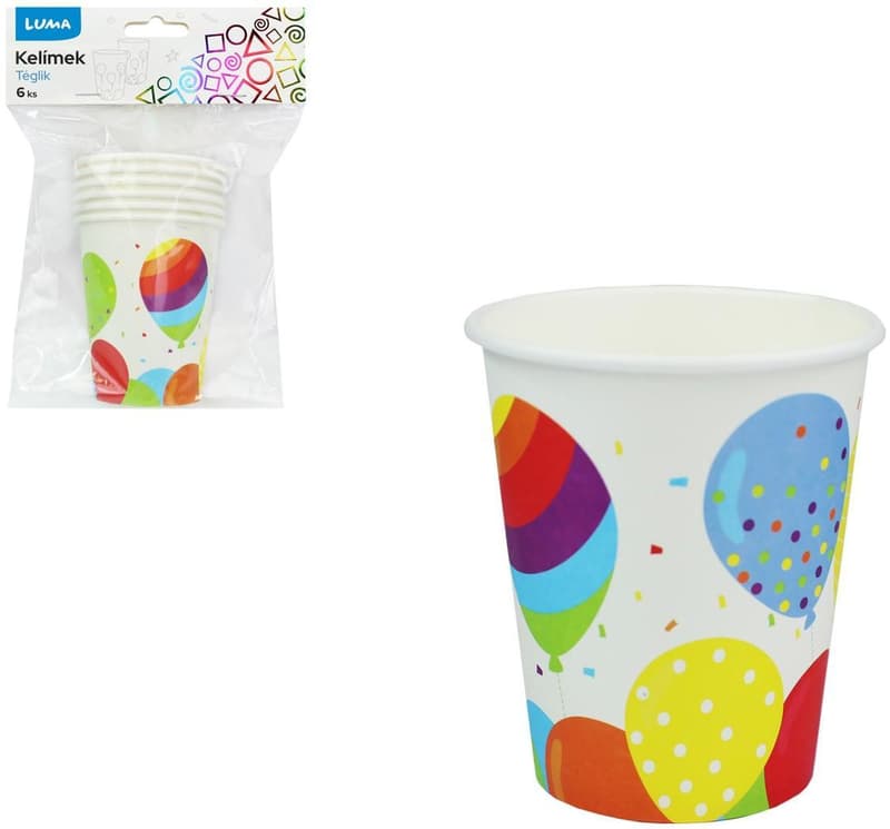 Luma Papírové kelímky Happy Birthday 250 ml
