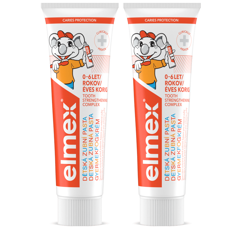 elmex Kids dětská zubní pasta pro děti 0–6 let (2×50 ml)