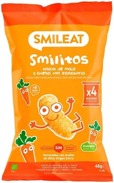 BIO corn crisps oats, carrots with virgin olive oil and vitamin B1 8M+ 4x12g