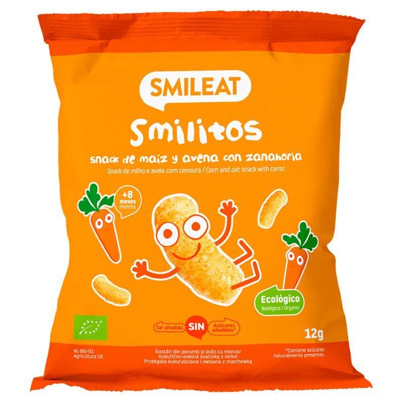 BIO corn crisps oats, carrots with virgin olive oil and vitamin B1 8M+ 4x12g